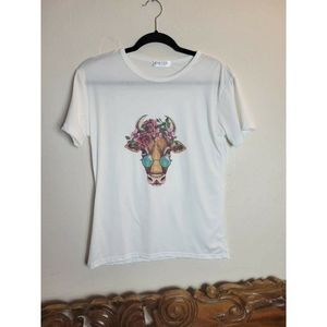Colorful Cow Graphic Super Soft Tee-Shirt